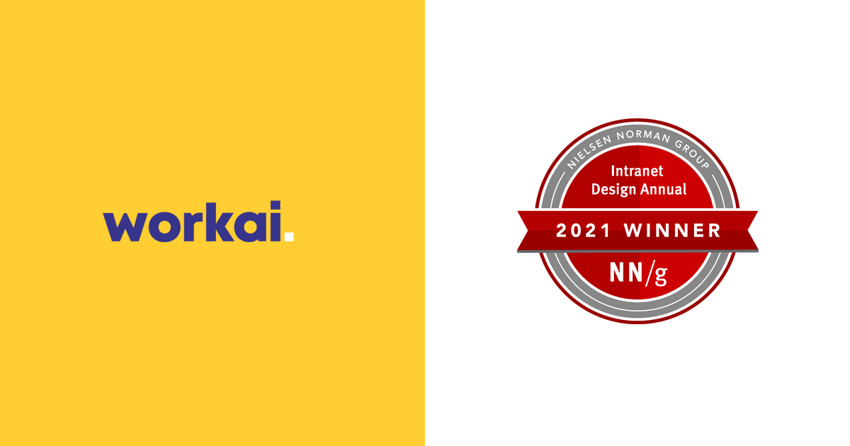 Workai wins Best Intranet Design 2021 by Nielsen Norman Group