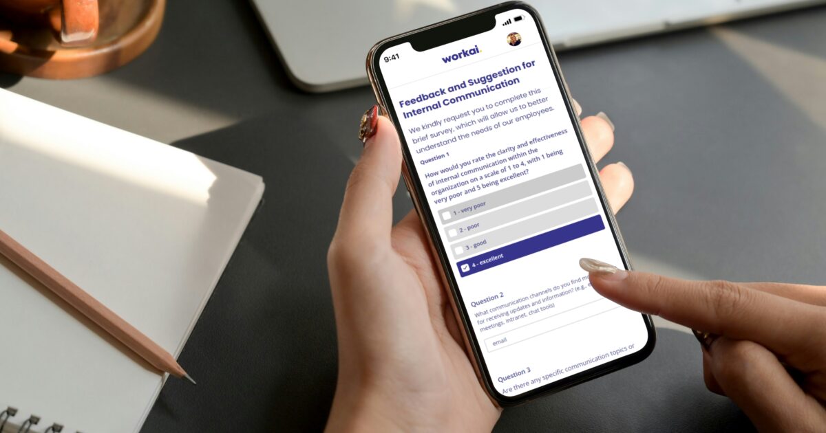 insights and employee feedback article - workai forms mobile view