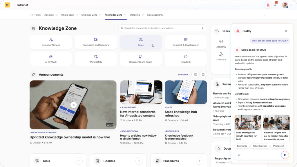 Knowledge management in the digital workplace